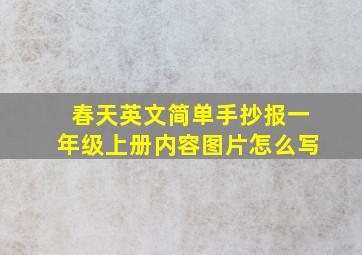 春天英文简单手抄报一年级上册内容图片怎么写