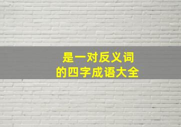 是一对反义词的四字成语大全