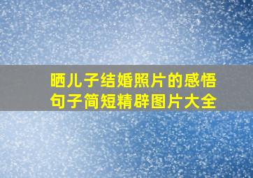 晒儿子结婚照片的感悟句子简短精辟图片大全