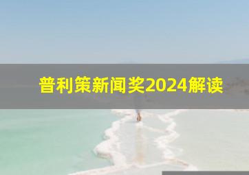 普利策新闻奖2024解读