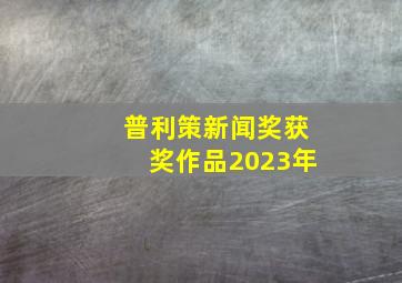 普利策新闻奖获奖作品2023年