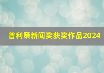 普利策新闻奖获奖作品2024