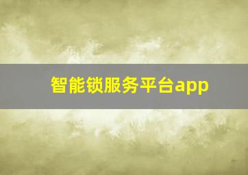 智能锁服务平台app