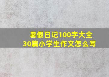 暑假日记100字大全30篇小学生作文怎么写