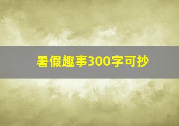 暑假趣事300字可抄