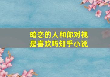 暗恋的人和你对视是喜欢吗知乎小说