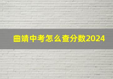 曲靖中考怎么查分数2024