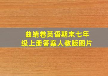 曲靖卷英语期末七年级上册答案人教版图片