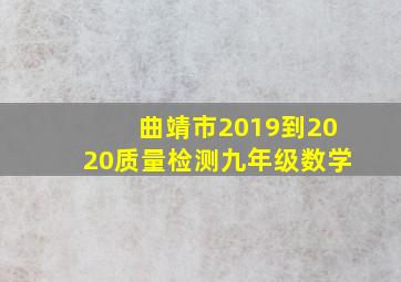 曲靖市2019到2020质量检测九年级数学