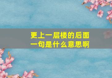 更上一层楼的后面一句是什么意思啊