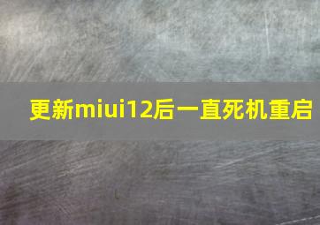 更新miui12后一直死机重启