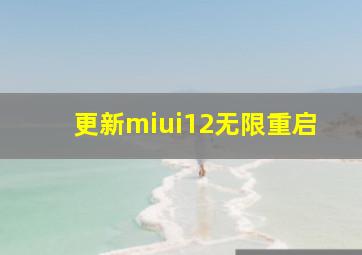 更新miui12无限重启