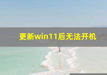 更新win11后无法开机