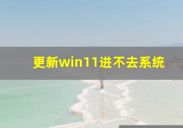 更新win11进不去系统