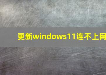 更新windows11连不上网