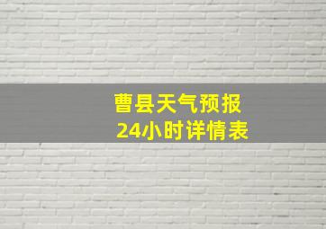 曹县天气预报24小时详情表