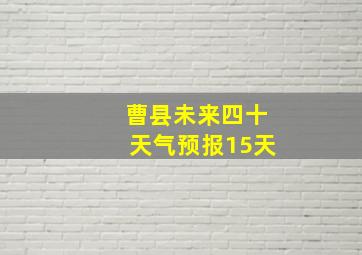 曹县未来四十天气预报15天