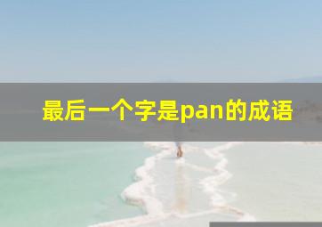 最后一个字是pan的成语