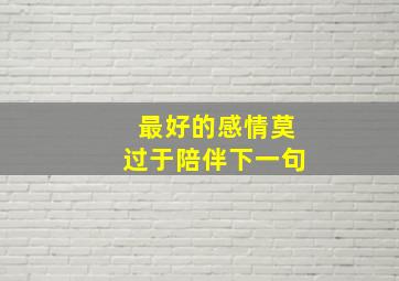 最好的感情莫过于陪伴下一句