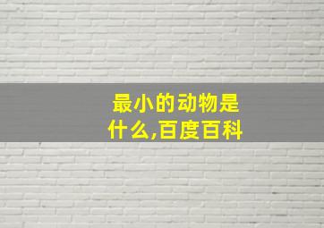 最小的动物是什么,百度百科