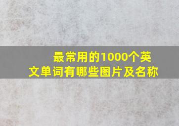 最常用的1000个英文单词有哪些图片及名称