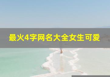 最火4字网名大全女生可爱