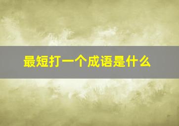 最短打一个成语是什么