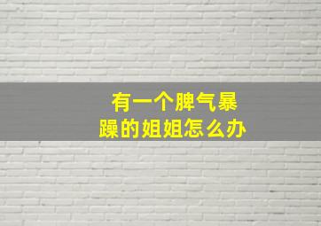 有一个脾气暴躁的姐姐怎么办