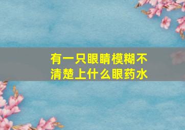 有一只眼睛模糊不清楚上什么眼药水