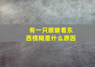 有一只眼睛看东西模糊是什么原因