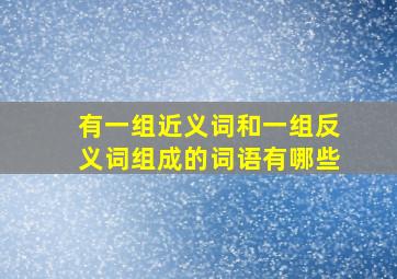 有一组近义词和一组反义词组成的词语有哪些