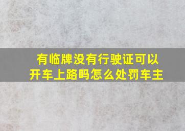 有临牌没有行驶证可以开车上路吗怎么处罚车主