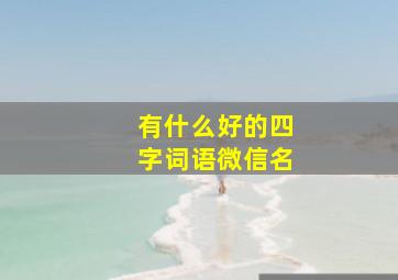 有什么好的四字词语微信名