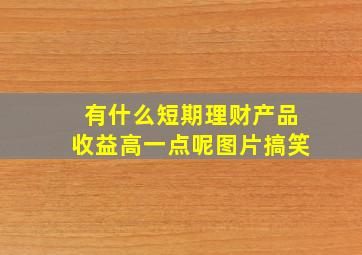 有什么短期理财产品收益高一点呢图片搞笑