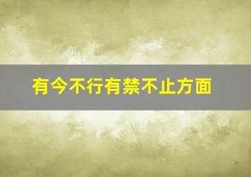 有今不行有禁不止方面