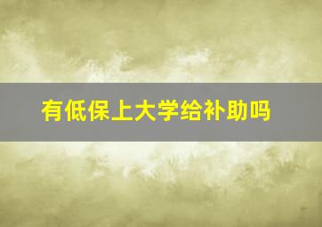 有低保上大学给补助吗