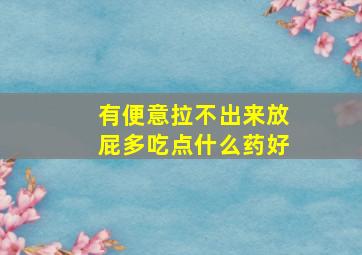 有便意拉不出来放屁多吃点什么药好