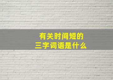 有关时间短的三字词语是什么