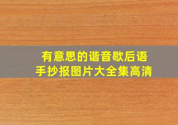 有意思的谐音歇后语手抄报图片大全集高清