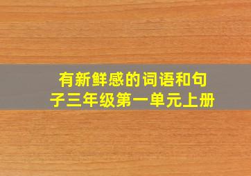 有新鲜感的词语和句子三年级第一单元上册