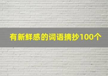 有新鲜感的词语摘抄100个