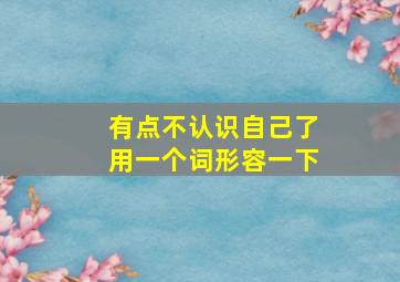 有点不认识自己了用一个词形容一下