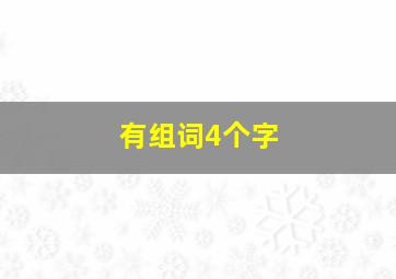 有组词4个字