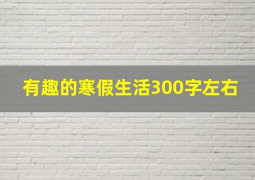 有趣的寒假生活300字左右