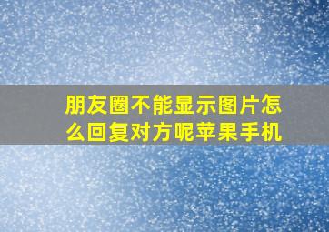 朋友圈不能显示图片怎么回复对方呢苹果手机