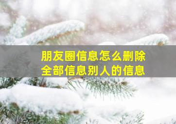 朋友圈信息怎么删除全部信息别人的信息