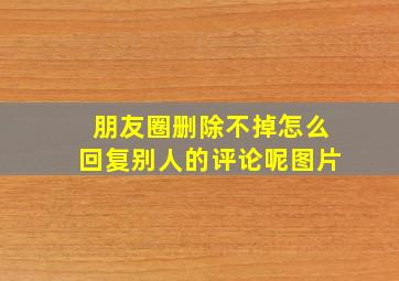 朋友圈删除不掉怎么回复别人的评论呢图片