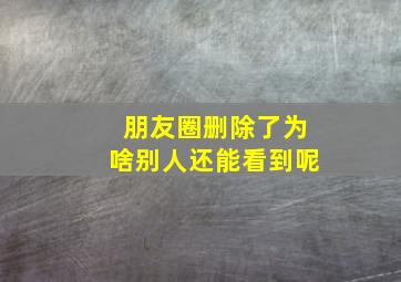 朋友圈删除了为啥别人还能看到呢