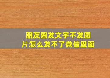 朋友圈发文字不发图片怎么发不了微信里面