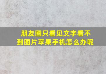 朋友圈只看见文字看不到图片苹果手机怎么办呢